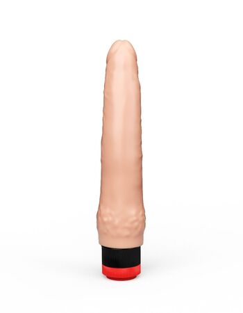 Гелевый вибромассажёр без мошонки - 22 см.